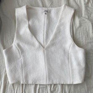 Aritzia Wilfred crepe v neck crop